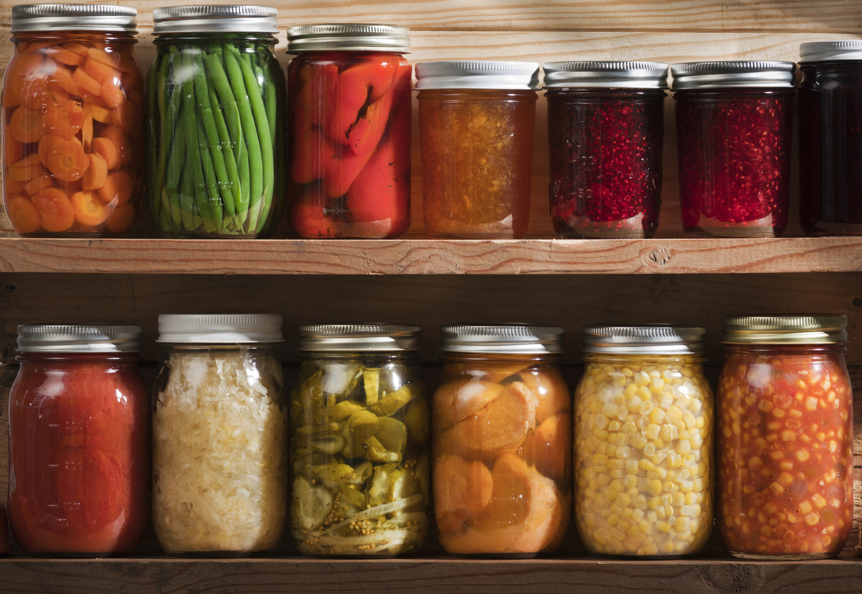 Home food storage shelves